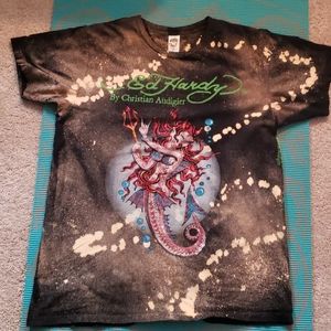 Ed Hardy Bleach Dye Tee